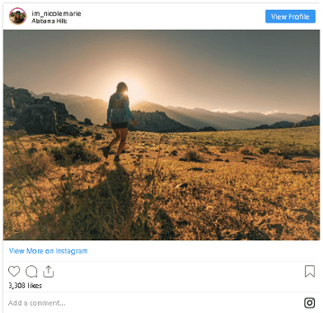 Instagram hiking at sunset
