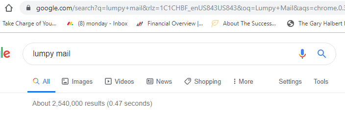lumpy mail google results