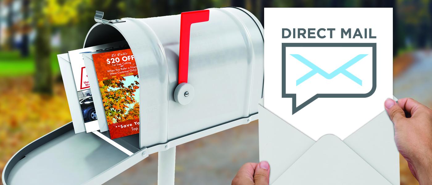 mailbox with marketing pieces showing