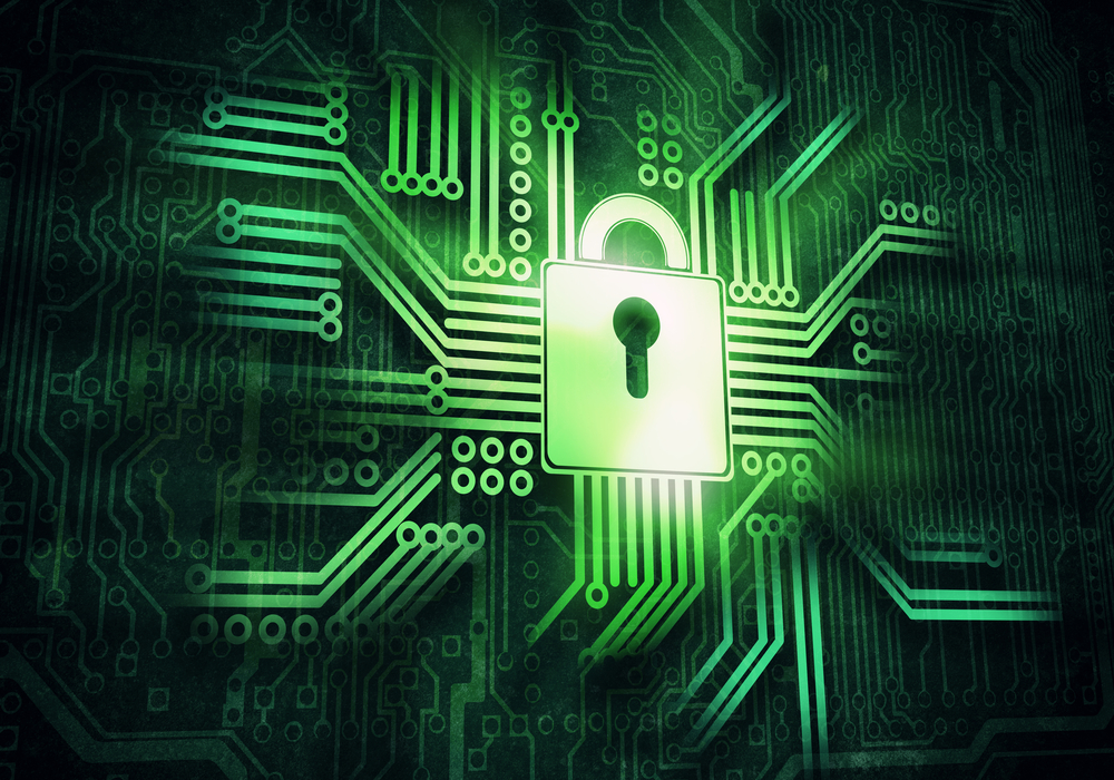 cybersecurity - a digitized lock in circuitry