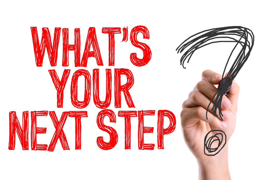 what's your next step with a question mark